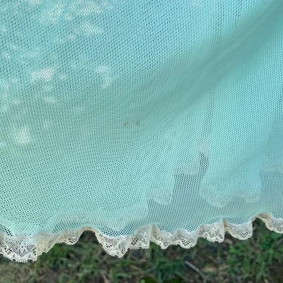 Elegant Lace Trim Babydoll Lingerie in Light Blue - Picture 5 of 12